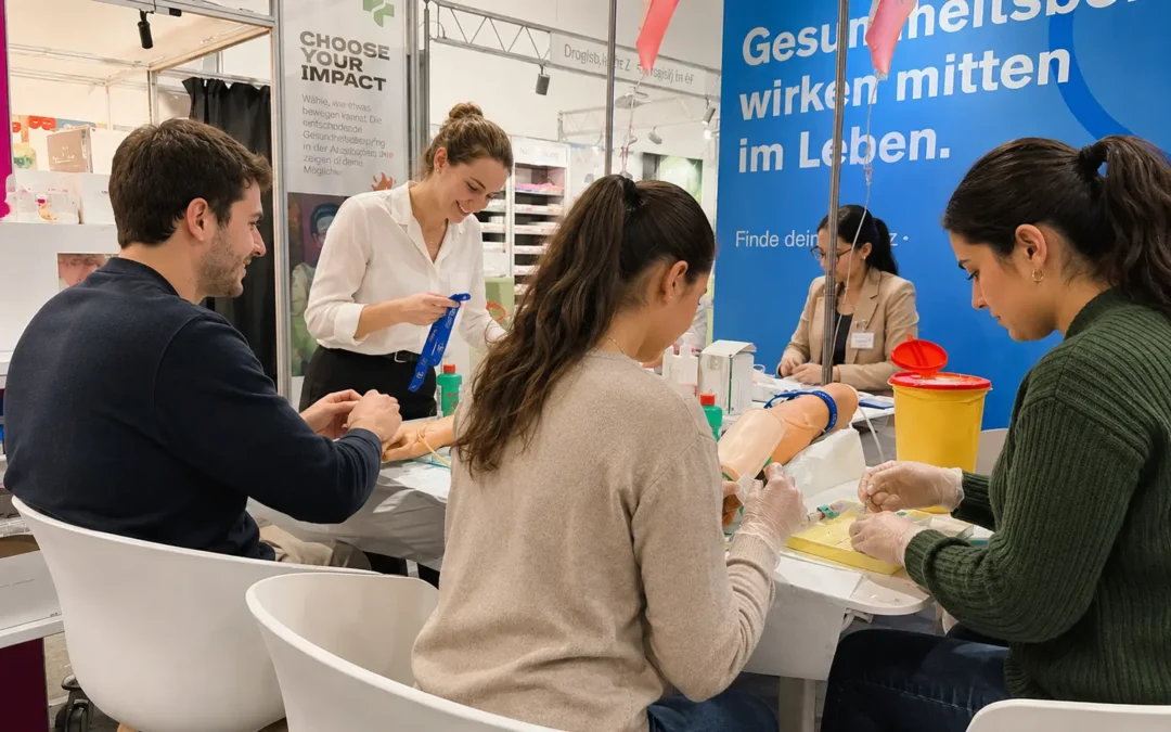 Des participants agissant pendant le Berufsmesse Zürich